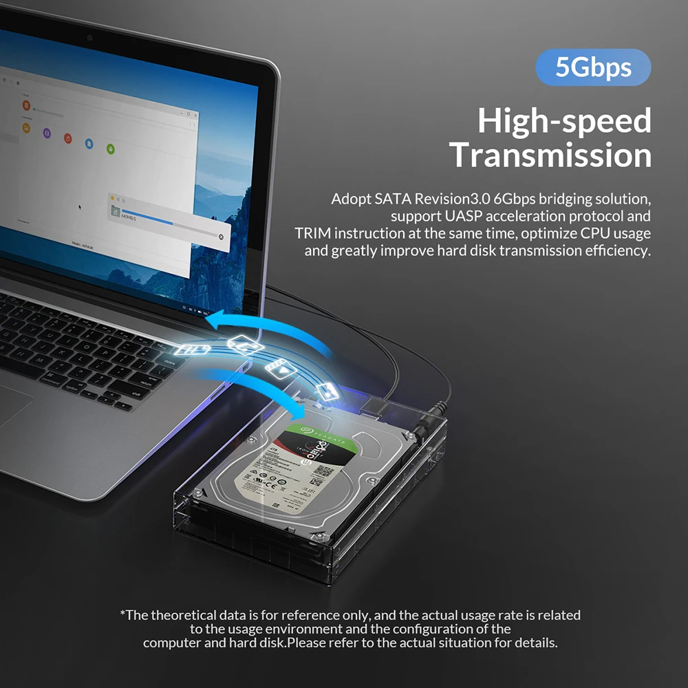 ORICO прозрачный корпус для жесткого диска 3 5 SATA USB3.0 футляр внешнего коробка с