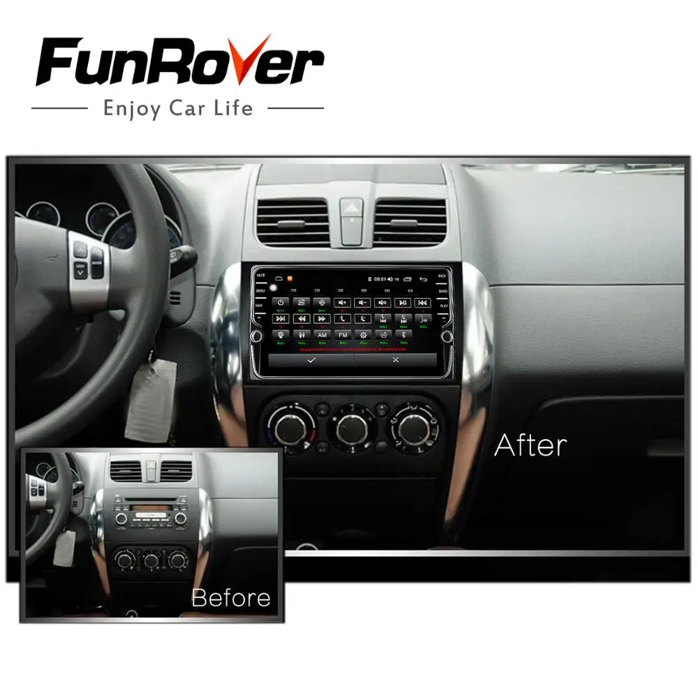 Funrover Octa 8 ядра Android8.1 Штатное Головное устройство Suzuki SX4 2006-2013 GPS Android aвтомагнитола магни тола 2 din автомагнитолы 2DIN Андроид для Сузуки SX4 штатная магнитола а втомобильная мультимедиа
