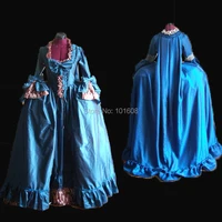 tailoredroyal blue taffeta vintage duchess princess civil war 18th court belle marie antoinette dress victorian dresses hl 366
