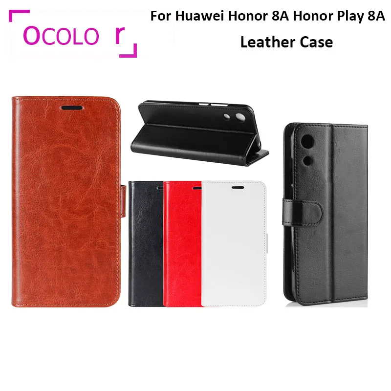 Для huawei Honor 8A кожаный чехол с откидной крышкой наклейкой для Play защитный карманом