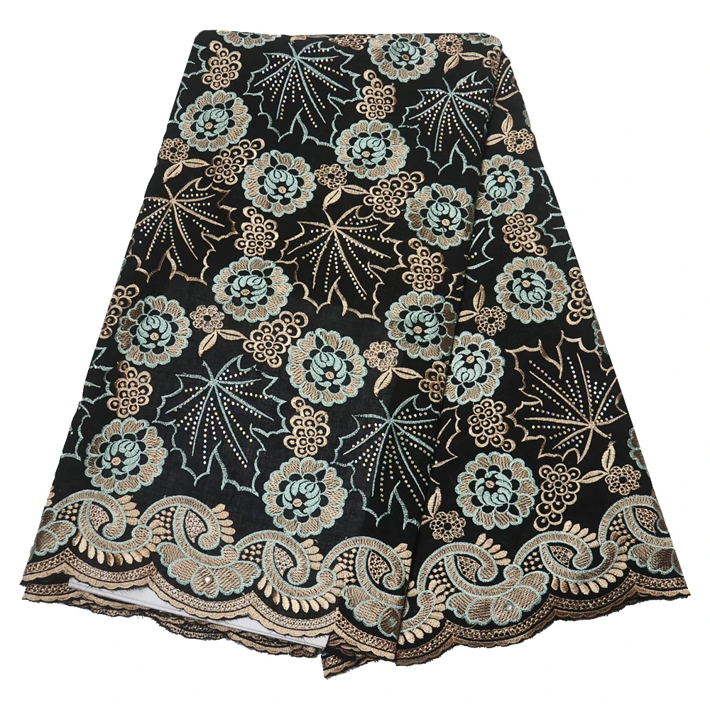 Royal blue high quality African cotton dry Swiss voile lace fabric stones 2019 fashion Nigerian in Switzerland | Дом и сад