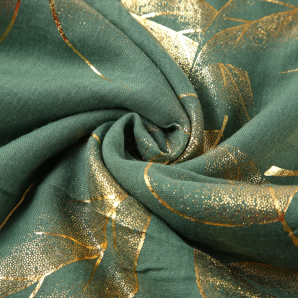 OLOME модное женское ожерелье шарфы Длинный мягкий листовой фольгированный