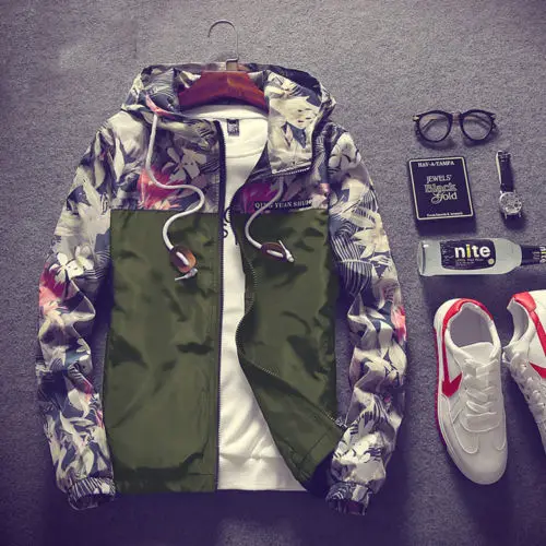 Мужская тонкая ветровка Тонкая Повседневная куртка с капюшоном пальто на