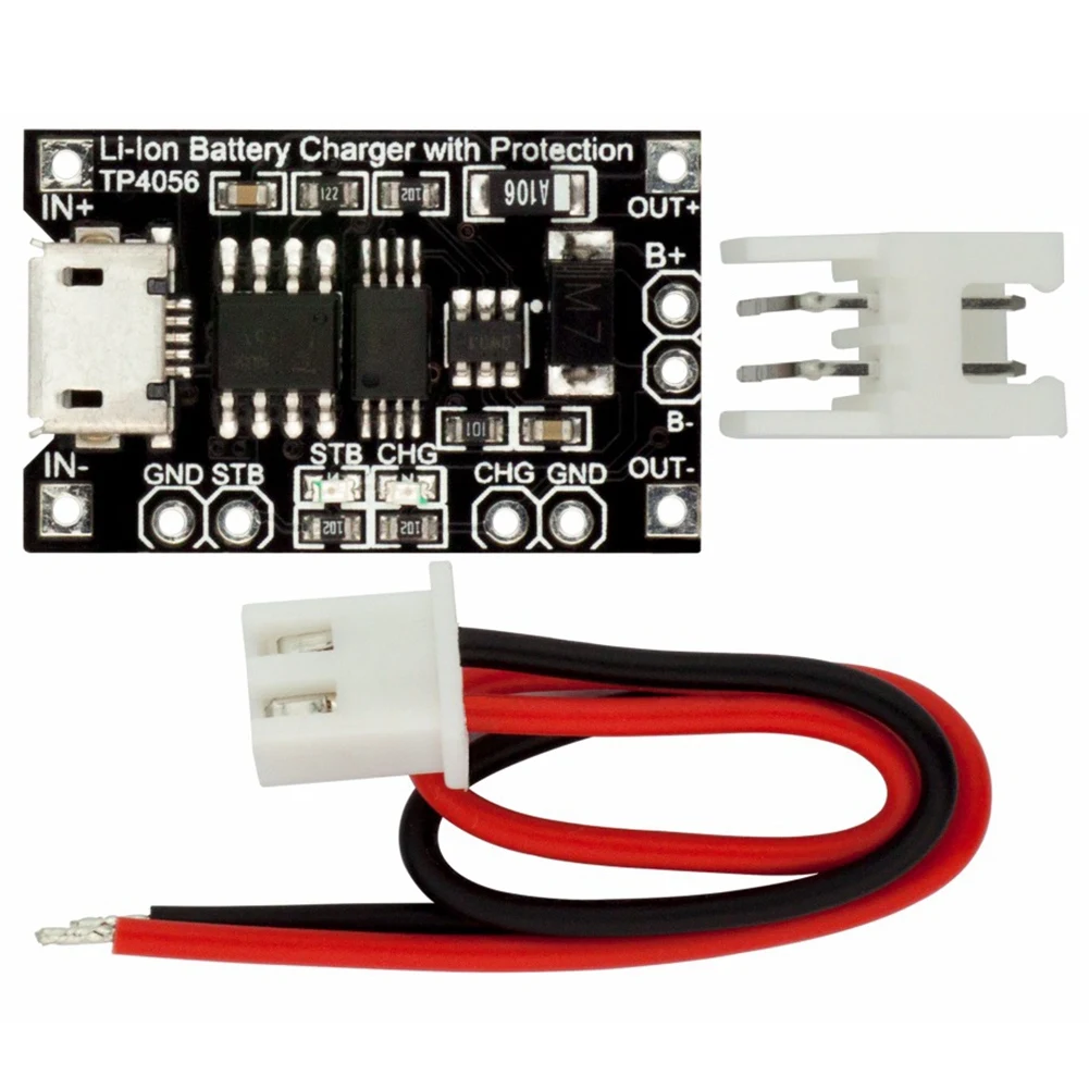 Зарядное устройство RobotDyn Tp4056 Micro usb 18650 Li ion 1 А с разъемом питания и кабелем версии