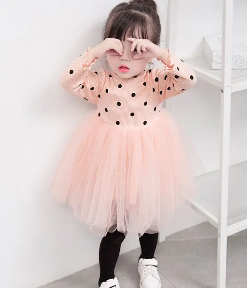 Новинка 2019 детская одежда Emmababy в горошек вязаный свитер для девочек Тюлевое