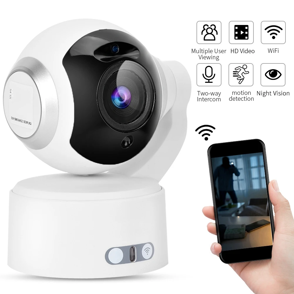 PTZ WiFi Интернет камера 360 градусов вращающийся детский монитор с ночным