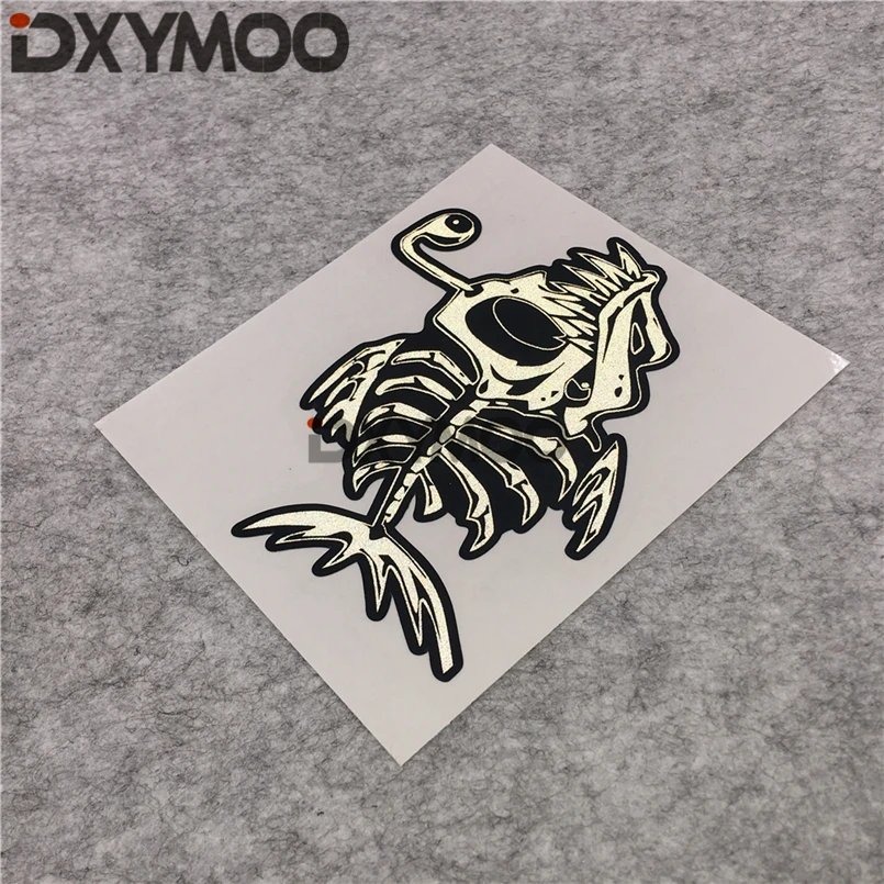 

Ocean Animal Lantern Fish Creative Skeleton Skull Crossbones Auto Sticker Decals 3M