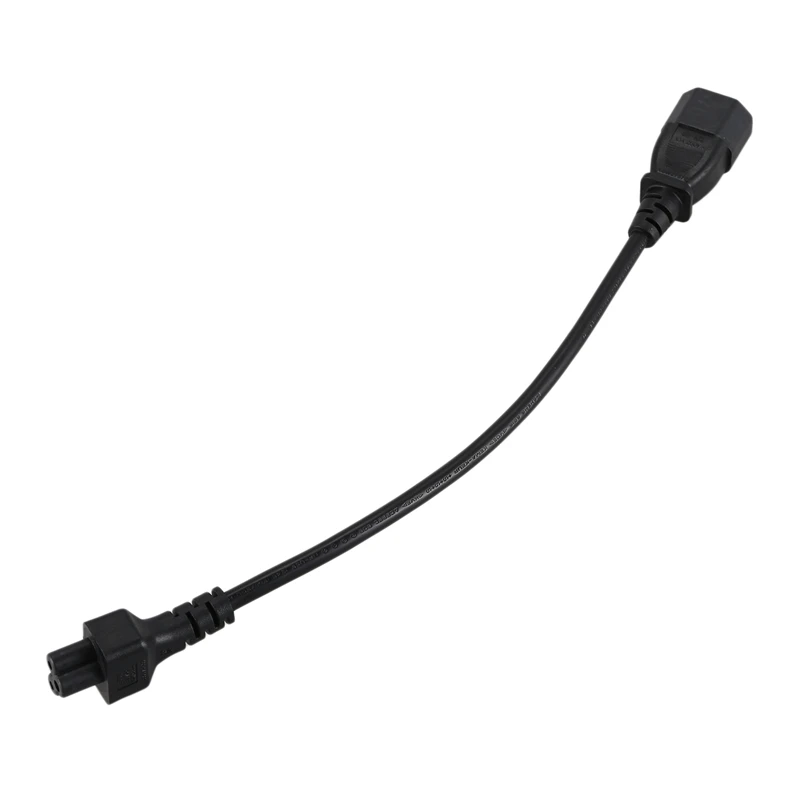 Переходный кабель IEC 320 C14 штекер-гнездо C5 25 см 3 штырьковый штырь-клевер черный