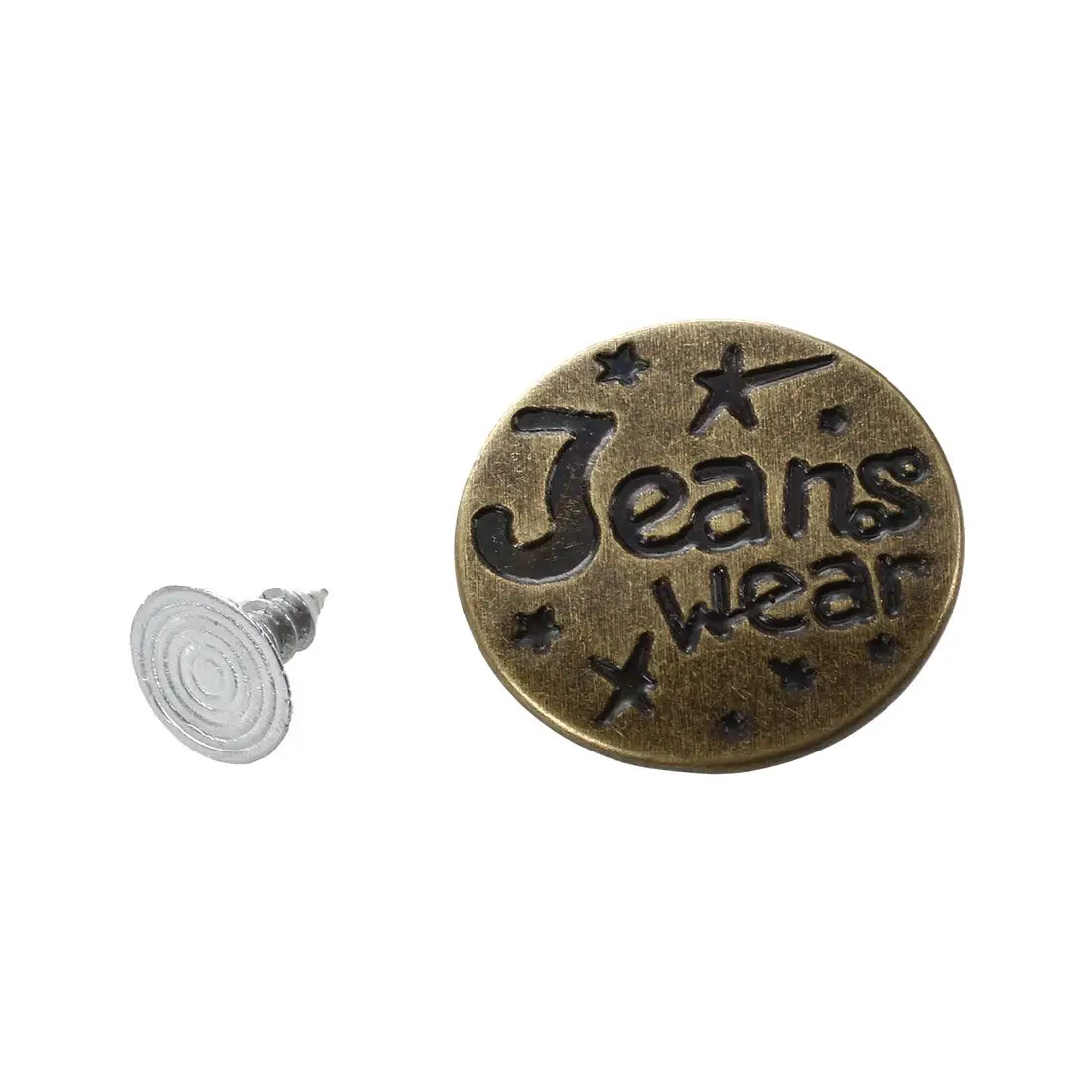 CNIM Hot 7PCS Metal Letters Pattern Lock Inside No Sew Jeans Tack Buttons 20mm Dia Copper Tone | Дом и сад