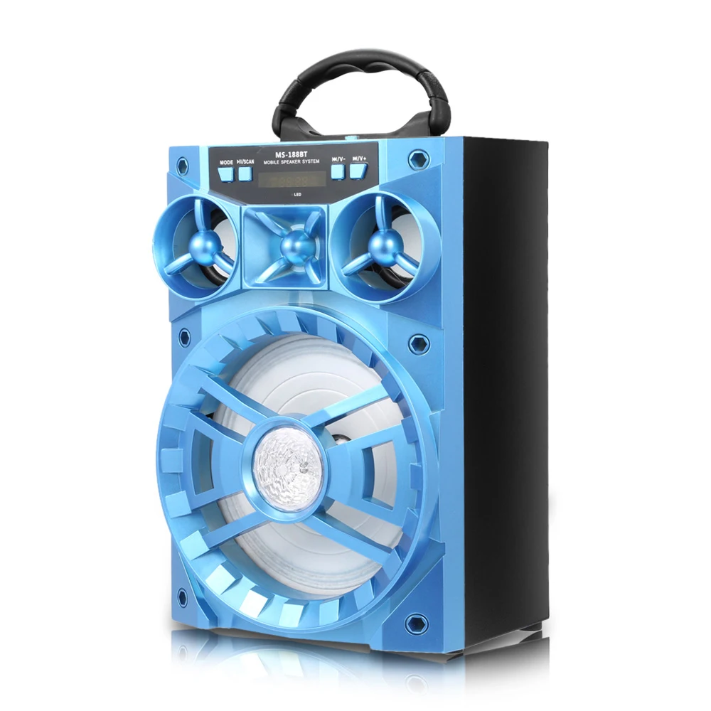 MS 188BT портативный Bluetooth динамик fm радио 6 5 дюймов стерео HiFi со светодиодный