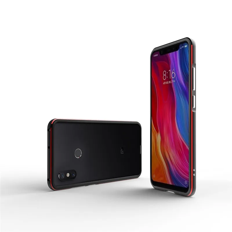 Xiaomi Mi 8 Mi8 бампер роскошный блестящий металлический рамка чехол для M8 алюминиевый
