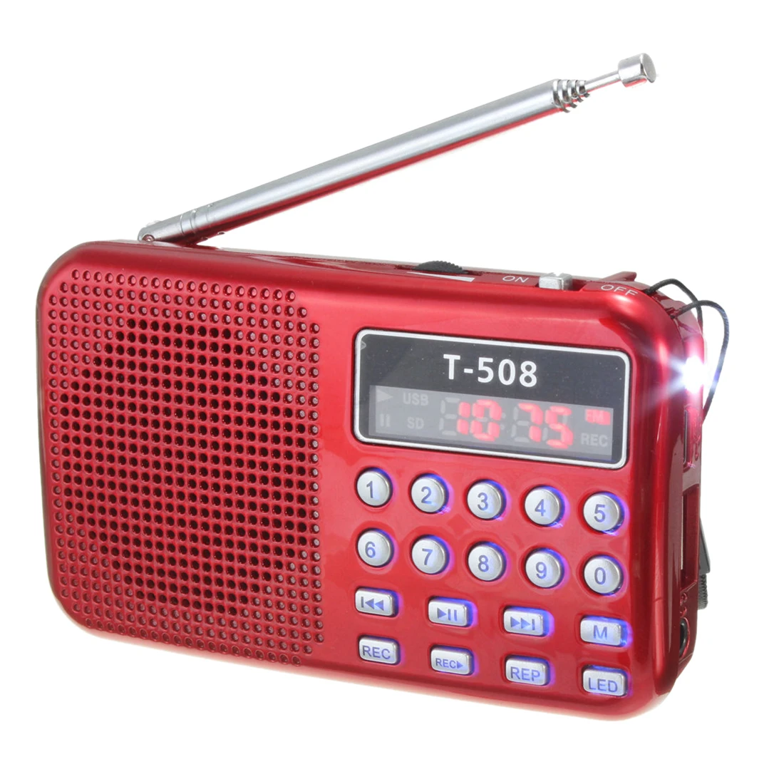 T508 мини портативный светодиодный светильник Стерео FM радио MP3 музыкальный плеер