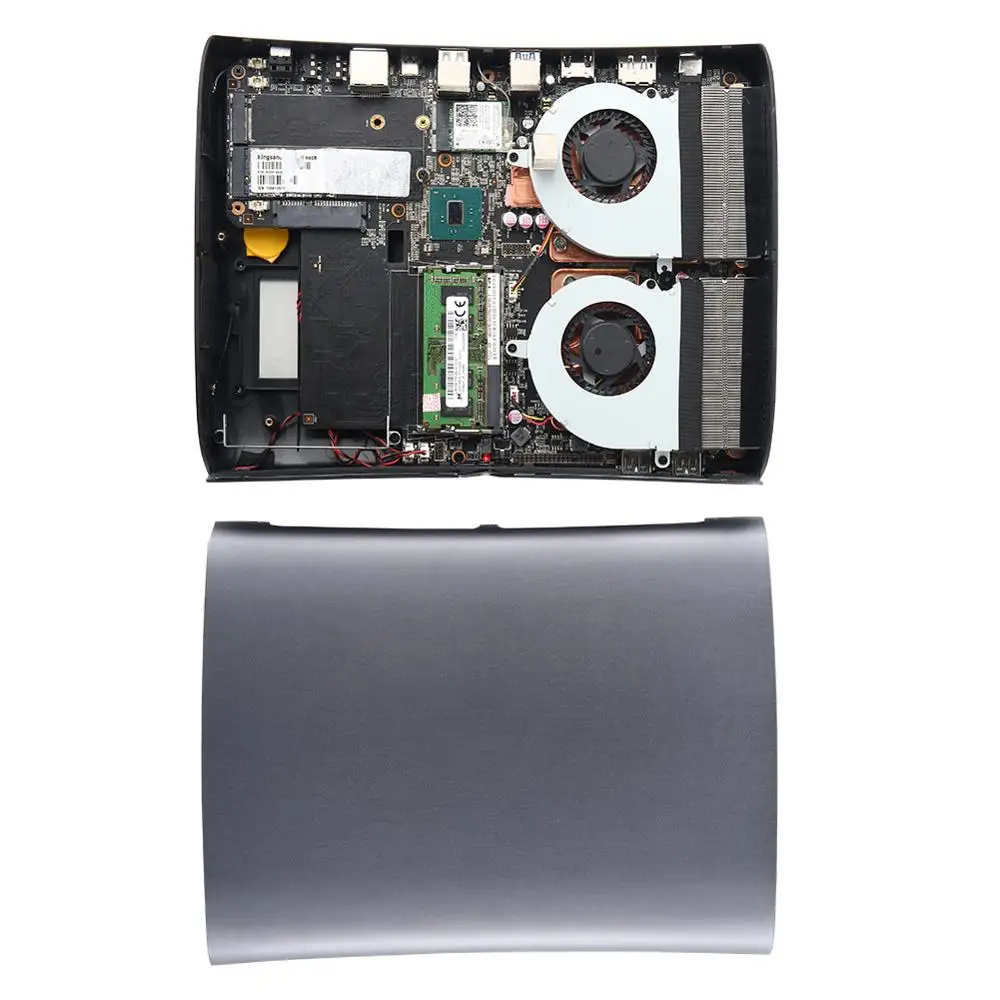Вентилятор 4K Mini PC Intel Core I5 6300HQ Windows 10/Ubuntu серебристый [HUNSN BA01L] (WiFi/1HD1. 4/1DP1. 2/2USB3. 0/2USB2.