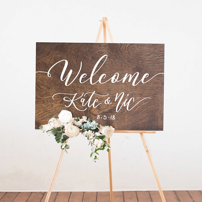 Персонализированные Добро пожаловать Свадебный знак дерево пользовательский