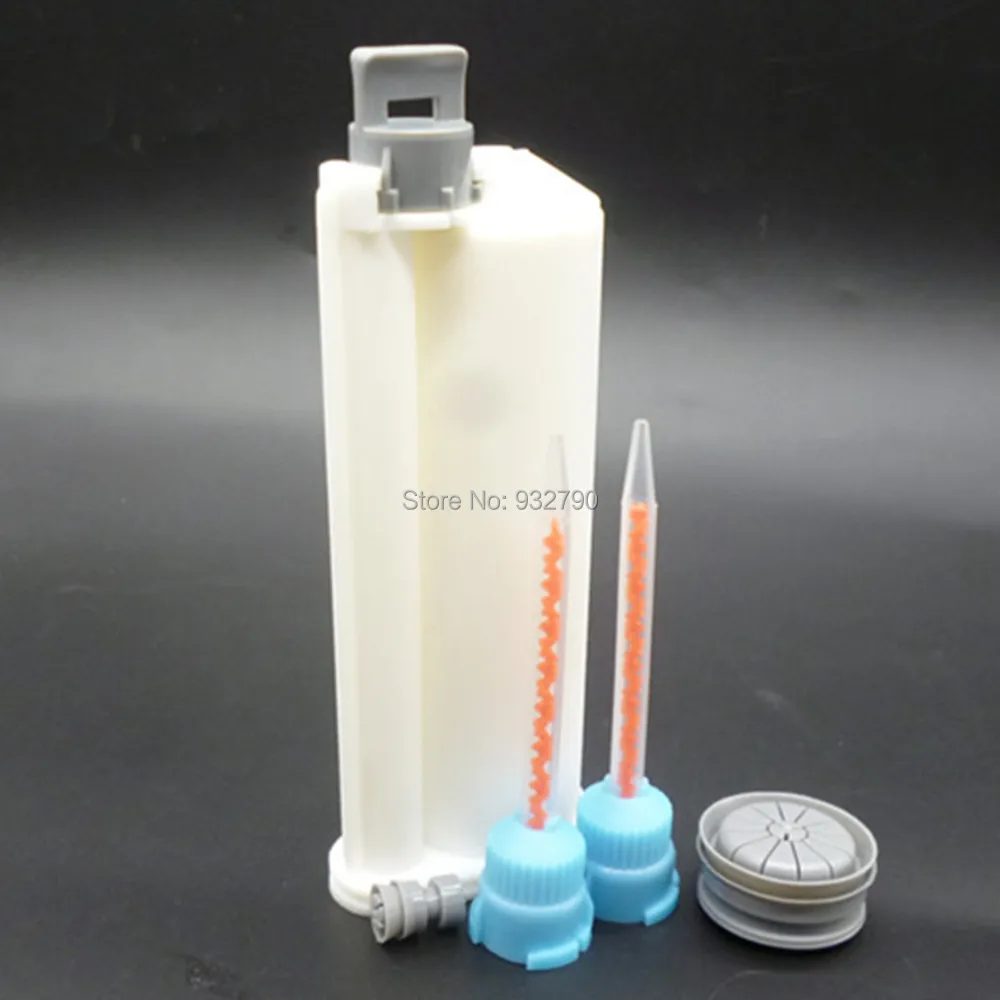 

AB Glue Cartridge 10:1 50ml Manual Dispense Gun 2-part Epoxy Resin Cartridge Dispenser w/ 2pcs Mixed Nozzle Mixing Nozzles Mixer