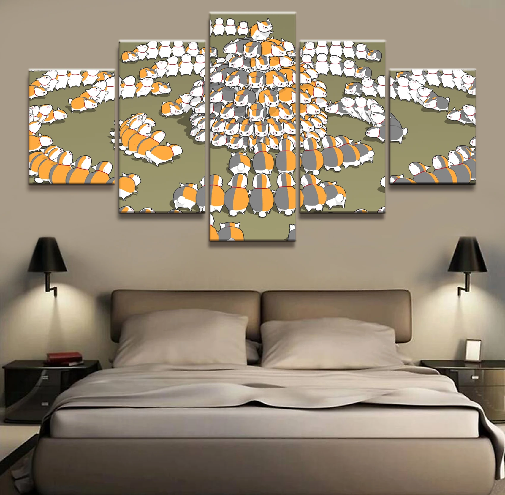 5 piece Anime Poster Natsume friends account Wall Printed Painting Home Decor Japanese Cartoon Decoration Canvas | Дом и сад