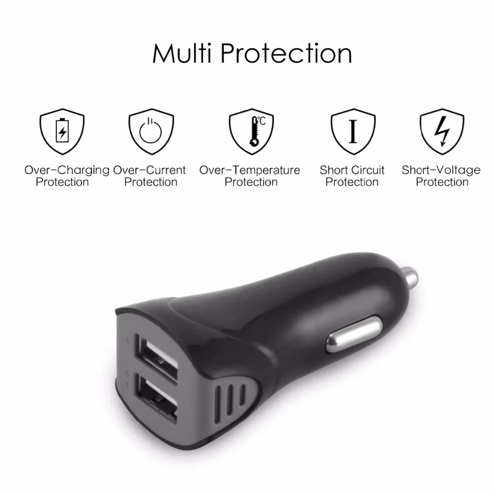 Портативное автомобильное зарядное устройство SOONHUA Dual USB со светодиодной