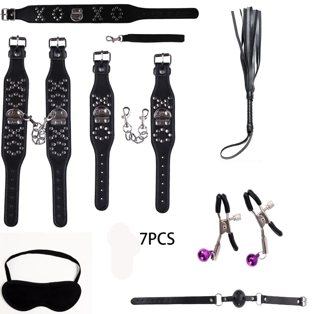 fine New Leather bdsm bondage Set Restraints Adult Games Sex Toys for Couples Woman Slave Game SM Sexy Erotic Handcuff | Красота и