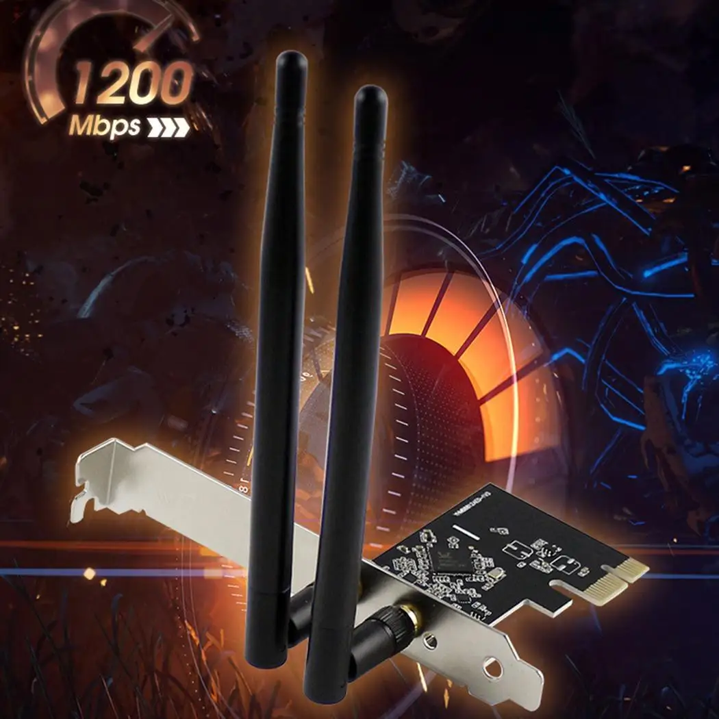 Мини Беспроводная компьютерная сетевая карта мини черный PCI E WiFi 6dBi x 2 20dBm
