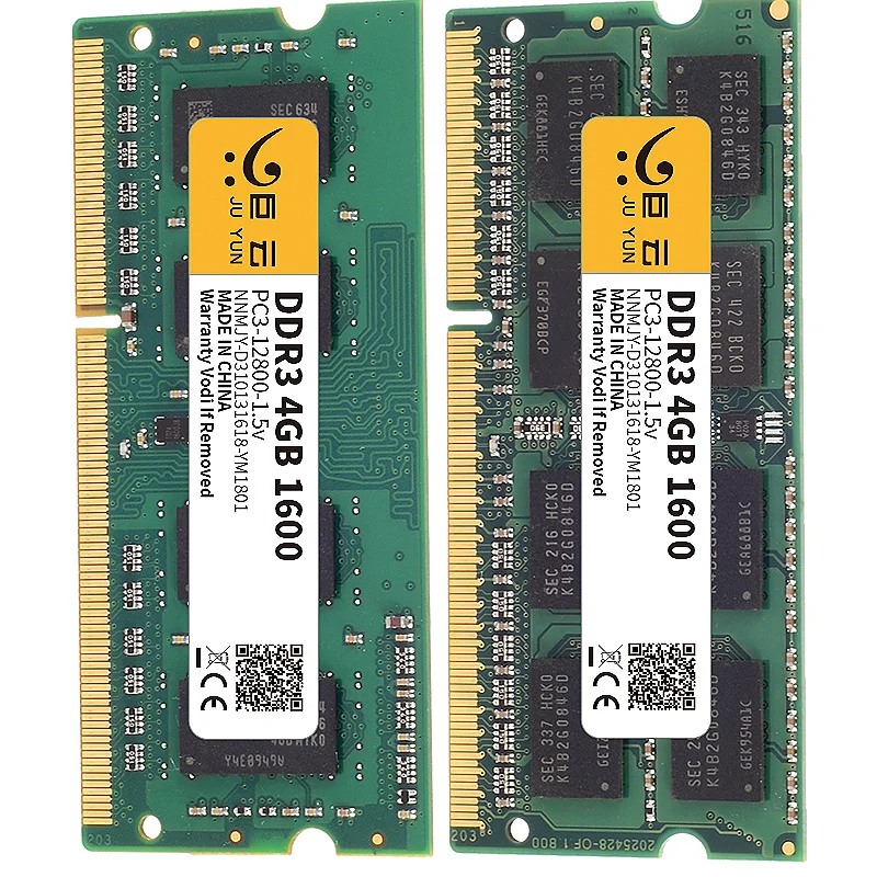 Оперативная память Ju Yun DDR3 4 Гб 1600 МГц ОЗУ для ноутбука 1066 1333 совместимая с