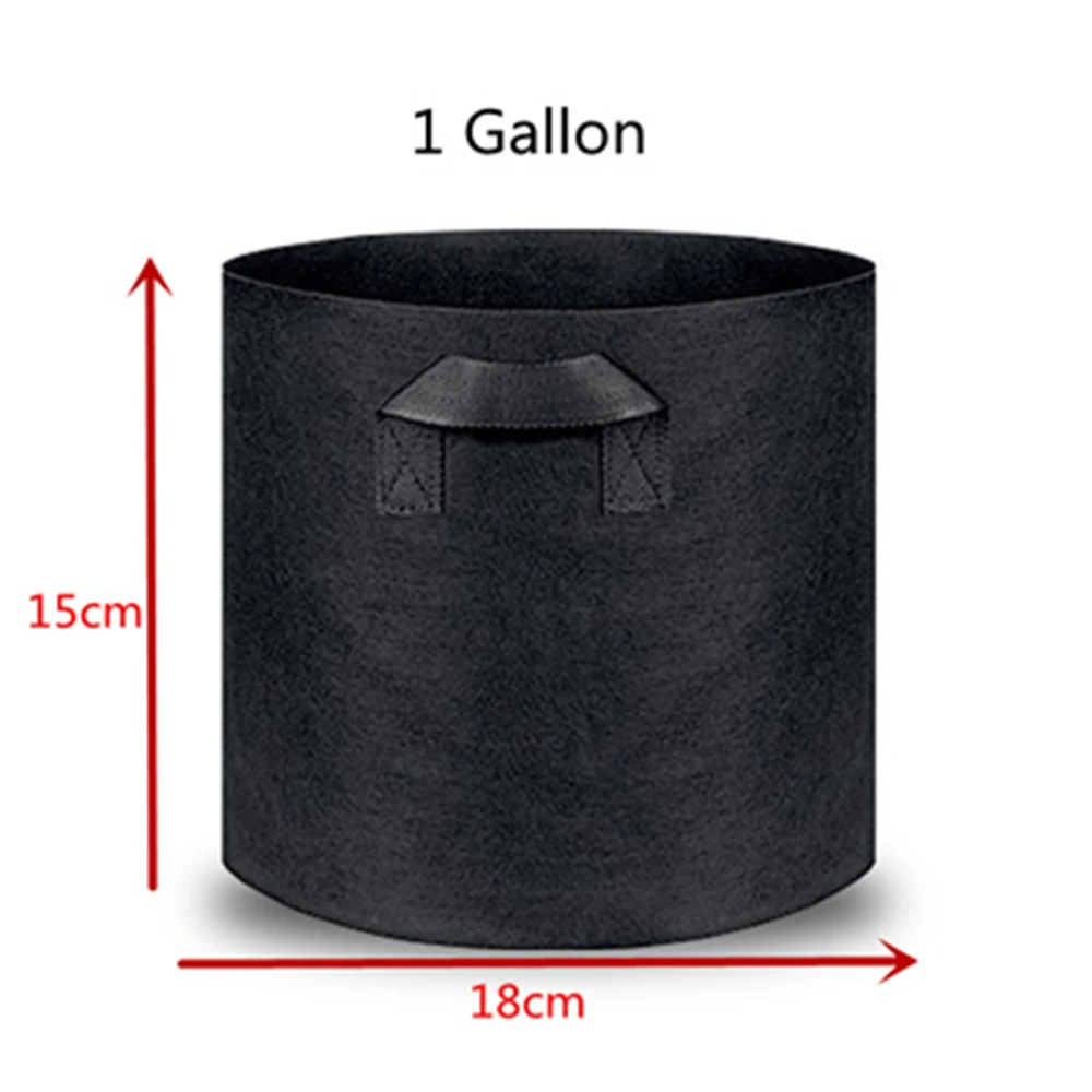 Черные тканевые горшки пакеты для выращивания растений с ручками цветочный
