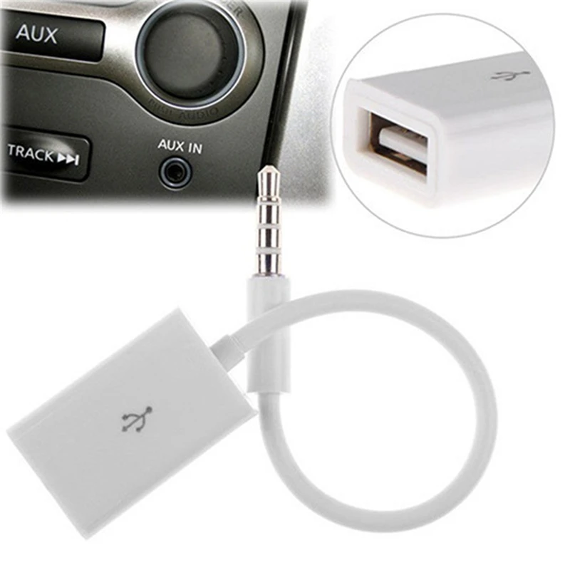

Новинка для автомобиля MP3 MP4 CD разъем 3,5 мм штекер к USB 2,0 гнездо адаптер кабель 3,5 мм AUX аудио разъем к USB преобразователь зарядный шнур