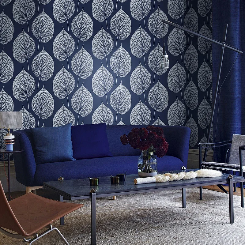 

Wall Natural Black White Trees Pattern Nordic Paper Roll Personalized Leaf Printed Art Wallpaper For Bedroom Study Home Decor