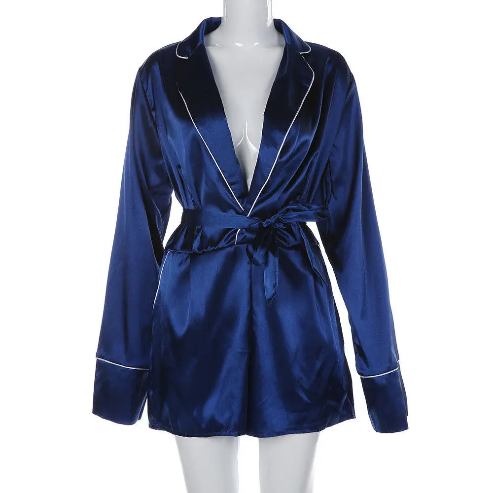 

Fashion 2019 New Spring Women Sexy Sleepwear Style Long sleeve Jumpsuit Rompers Clubwear Deep V Neck Playsuit Trousers