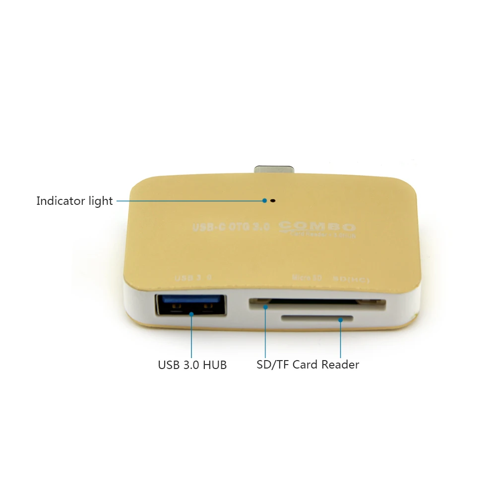 CHYI 3 в 1 USB Type C концентратор OTG USB3.0 с устройство для чтения карт SD TF сплиттер адаптер