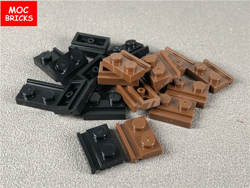 10 шт./лот MOC кирпичи пластина модифицированные 1x2 с дверной рейкой подходит для 32028