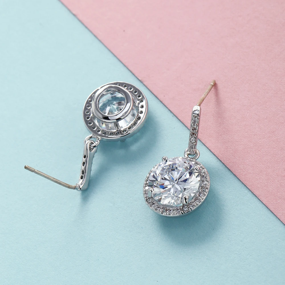 Women Dangle Drop Earrings with Full AAA + Cubic Zirconia Zircon Wedding Gift New Fashion Luxury Brand Design | Украшения и