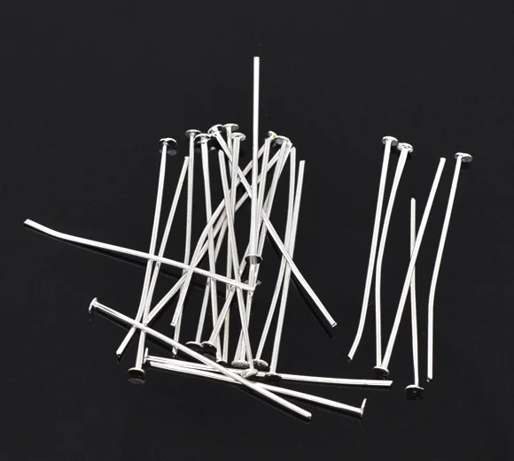 

DoreenBeads 400PCs Silver Plated Head Pins 0.7x35mm(21 gauge) (B01534) yiwu