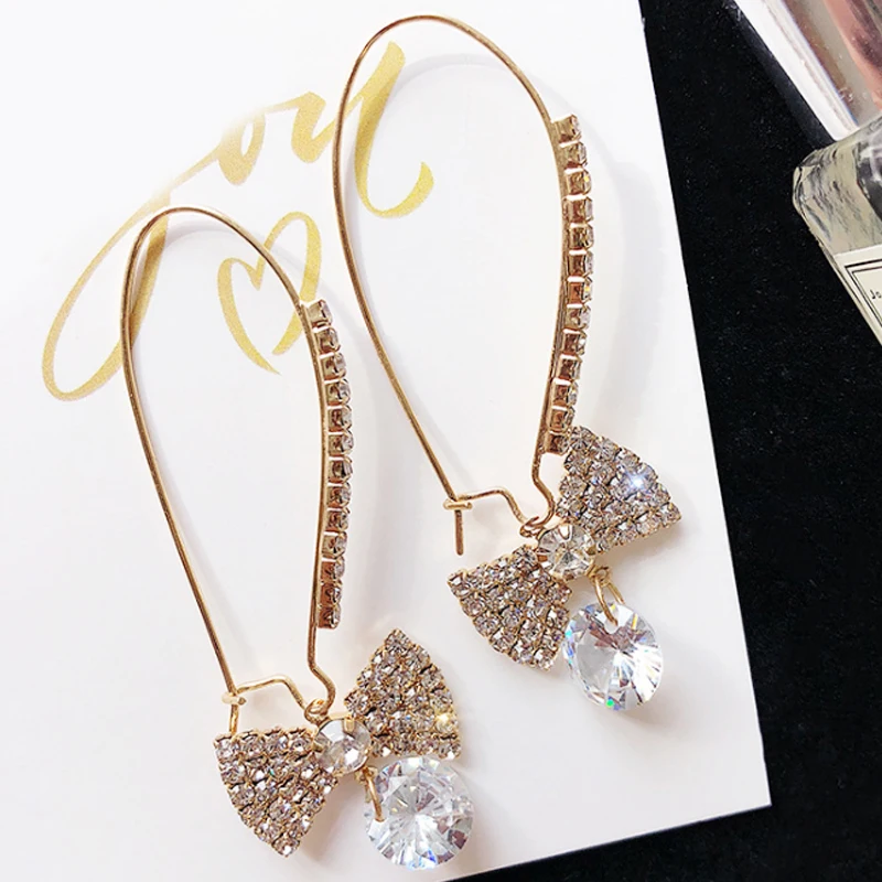 Crystal Round Luxury Jewelry Gift Earrings Geometric Fashion Hoop Women | Украшения и аксессуары