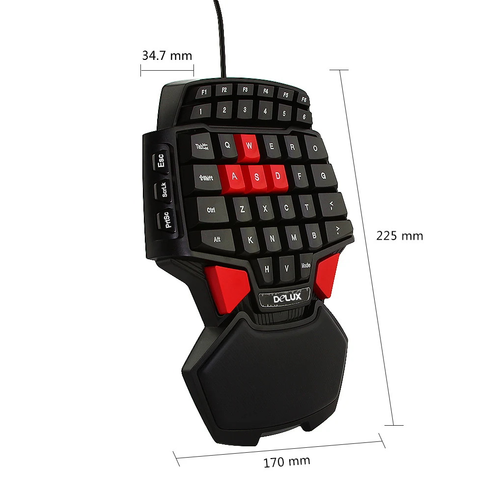 

Delux T9 Professional Gaming Player Keyboard Mini One Hand Wired Computer Game Keypad For Overwatch LOL Dota 2 Gamer