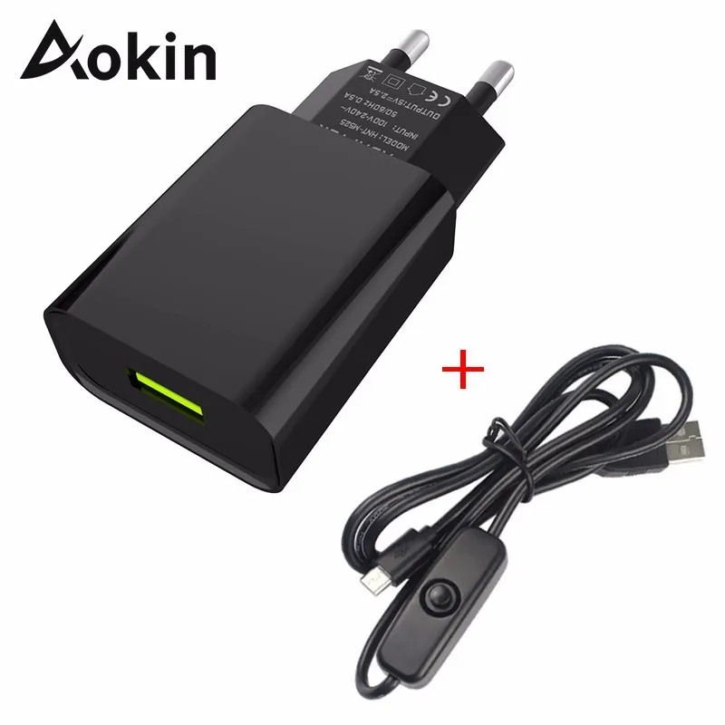 

For Raspberry Pi 3 Power Supply 5v 2.5a With Power Switch Micro Usb Cable Eu Ac Power Adapter For Raspberry Pi 3 Model B/b+ Plus