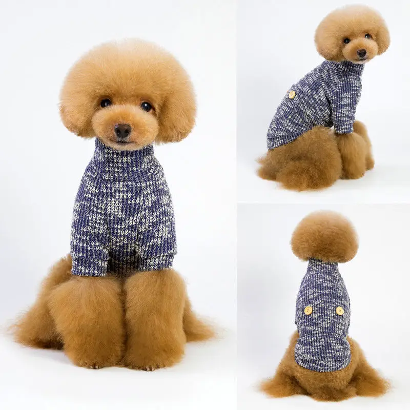 Winter Warm Pet Dog Coats Knit Sweaters Cute Puppy Jumper Sweater Clothes Small Coat 3 Colors Plus Size |