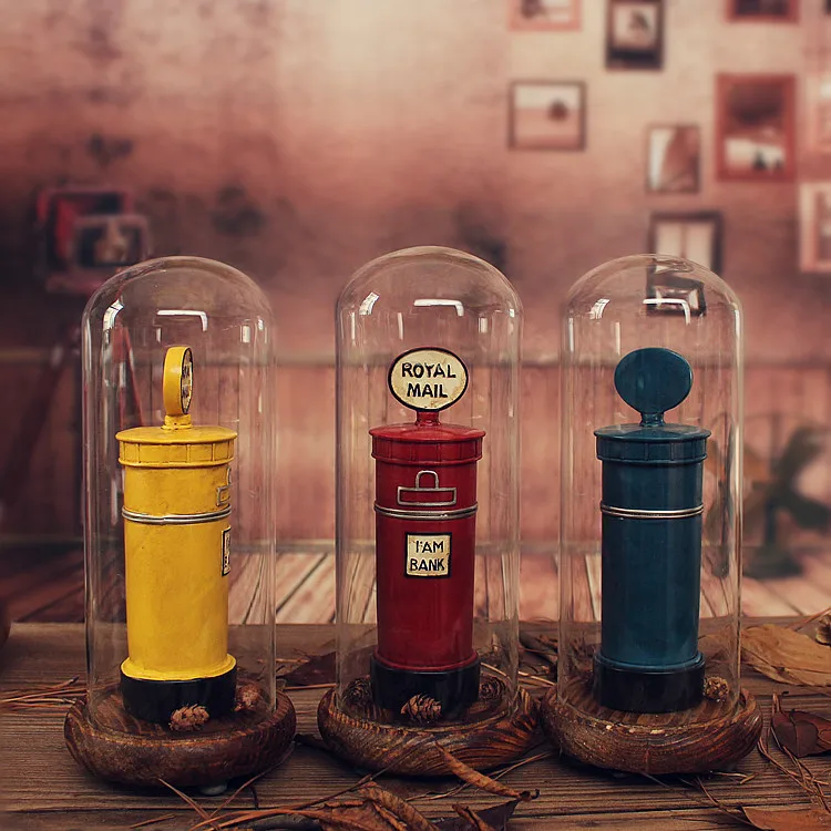 Винтажная Стеклянная Крышка почтового ящика твердая деревянная основа