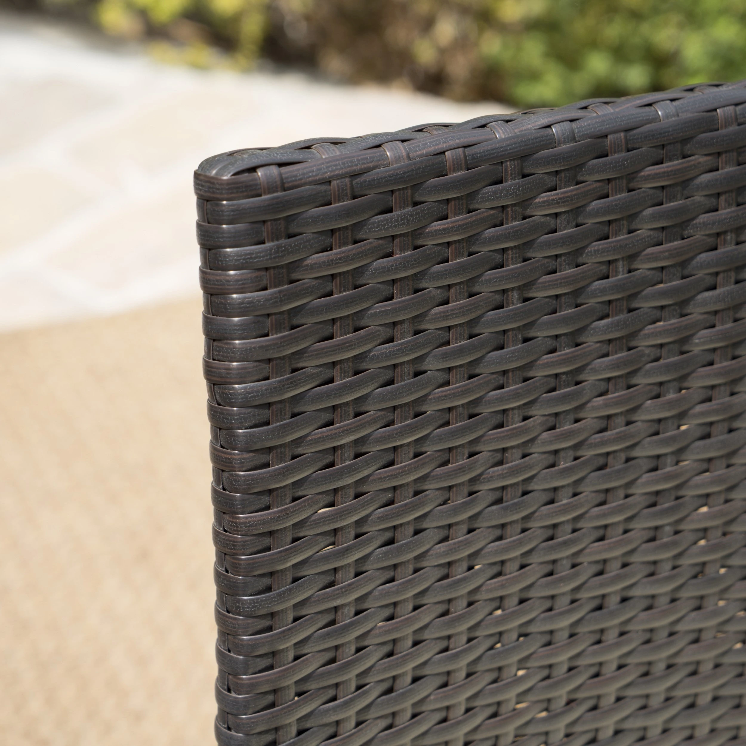 Carmela Outdoor 7 pc Multibrown PE плетеный длинный обеденный набор|Наборы для сада| |