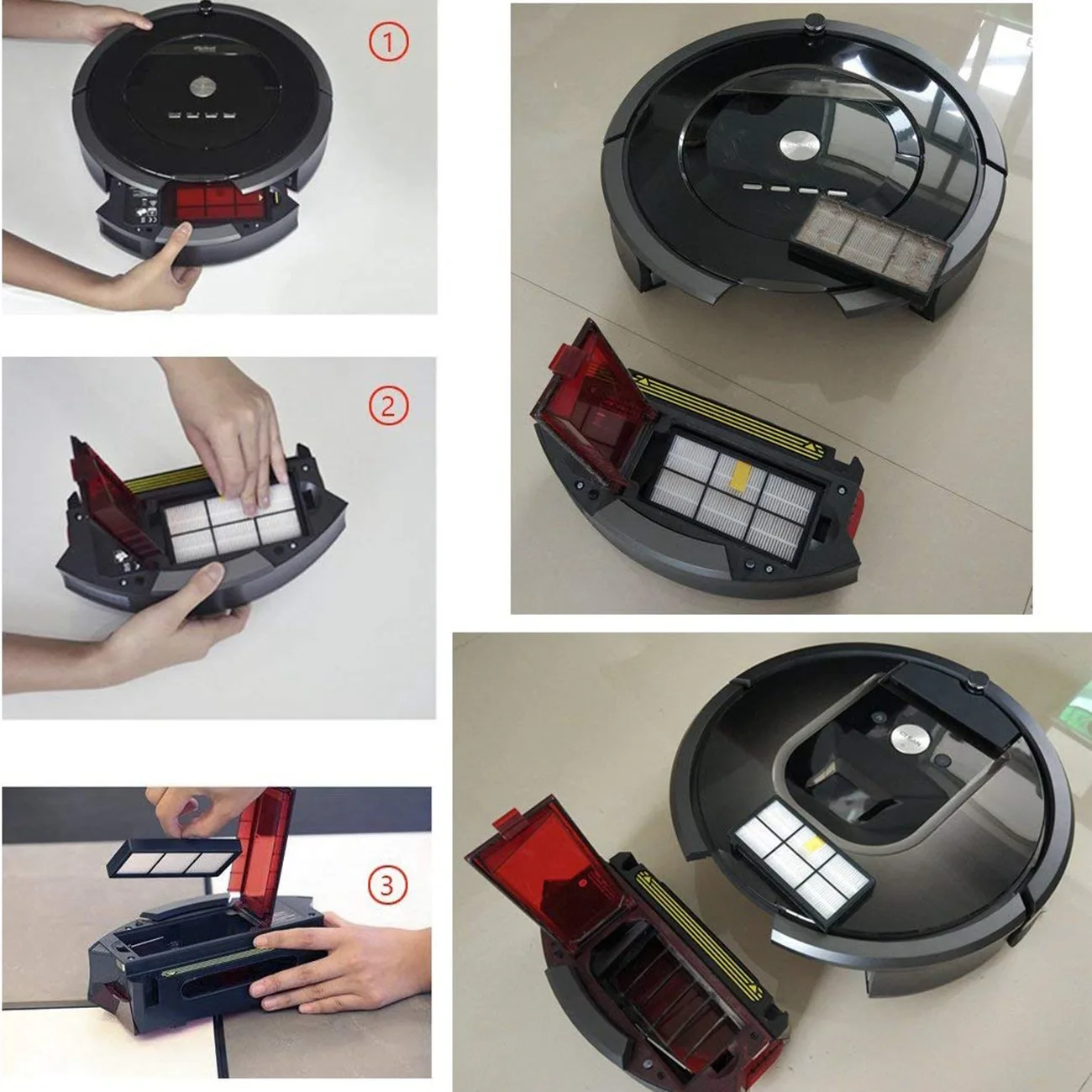 3 шт. 980 Hepa фильтры совместимы с iRobot Roomba 860 880 870 Роботизированный пылесос и боковые