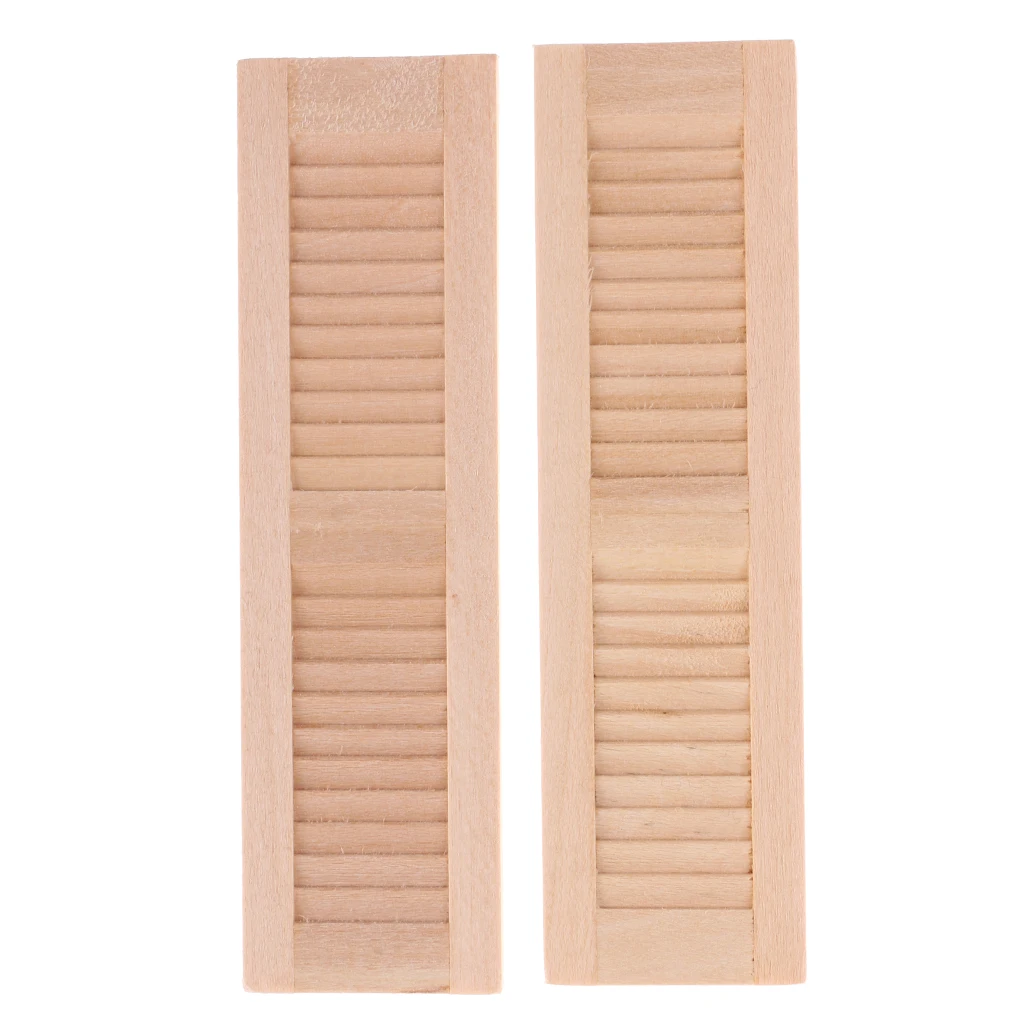 

Set of 24pcs 1/12 Dollhouse Miniature Wood Shutters DIY Louver Windows Furniture Room Accessory