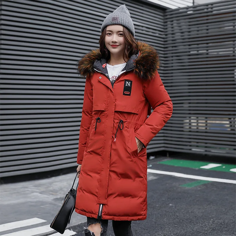 

2019 Real Polyester Winter New Korean Cotton-padded Clothes Girls Long Fund Both Sides Self-cultivation Even Thickening Cotton