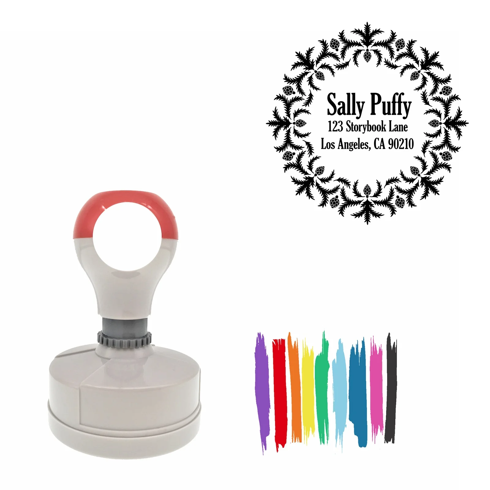 

Bbloop Fir Design Round Pre-Inked Laser-Cut Address Stamp