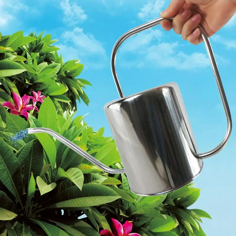 Stainless Steel Watering Kettle 1500ml Long Mouth Pot Innovative Irrigation Tool Garden Spray Bottle For Various Plant | Дом и сад