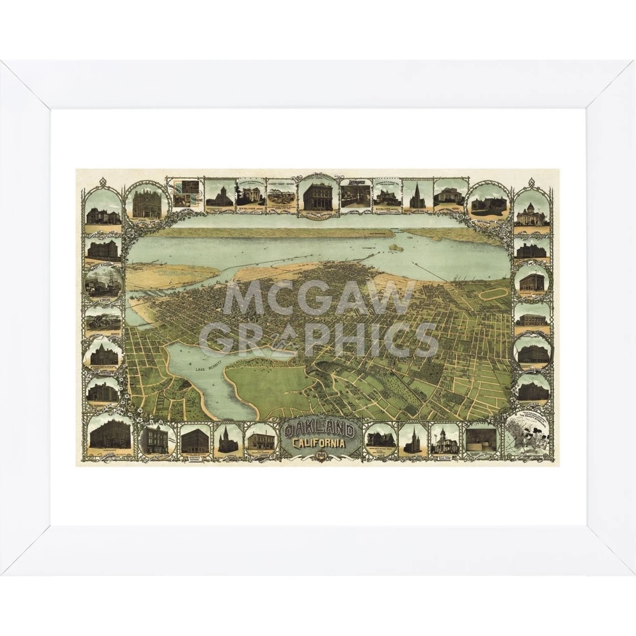 Oakland California 1900 (Framed) | Plaques &amp Signs