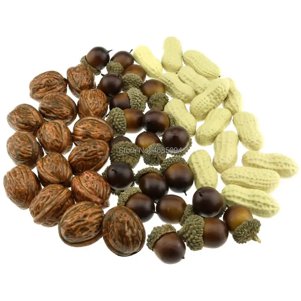 

Gresorth Fake Nuts of Acorn Peanut Walnuts Artificial Fruits set for Food Kitchen Toy Home Christmas Party Decoration