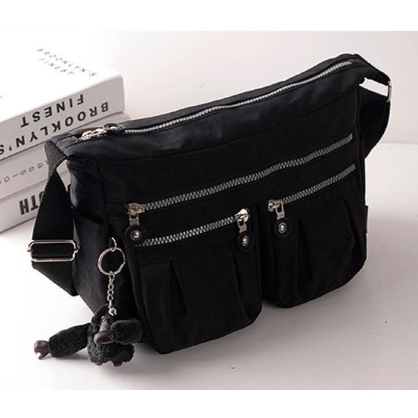 Женская нейлоновая легкая сумка через плечо с карманами на молнии |