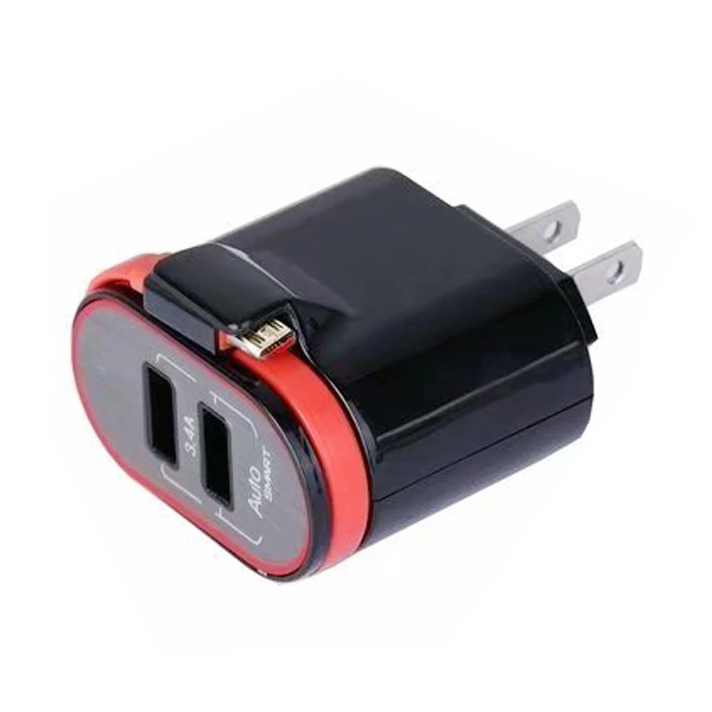 Dual Usb With Micro-Usb Cable Smart Fast Travel Charger | Электроника