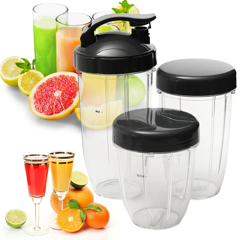 

New 3pcs Cups 32oz Colossal & 24oz Tall&Small Cup & 3 Lids Set For Nutribullet Blender
