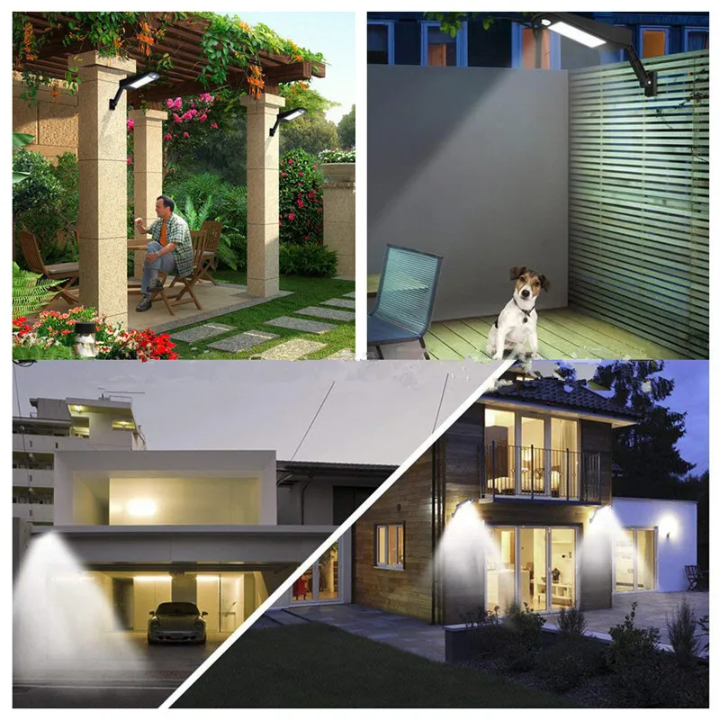 

CLAITE 900lm Led Solar Light Outdoor Waterproof Lighting For Garden Wall 48 leds Four Modes Rotable Pole Solar Lamp