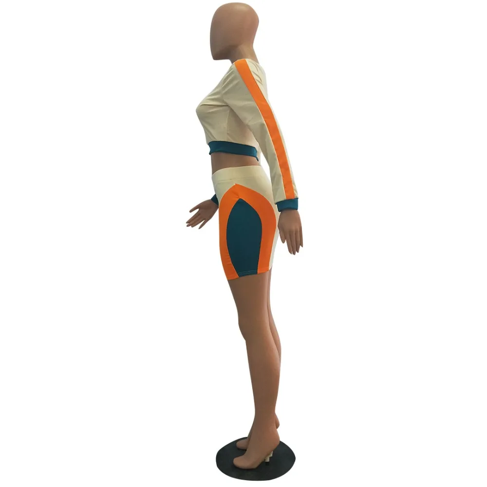 Сексуальный комплект из 2 предметов осенняя одежда спортивный костюм женский топ